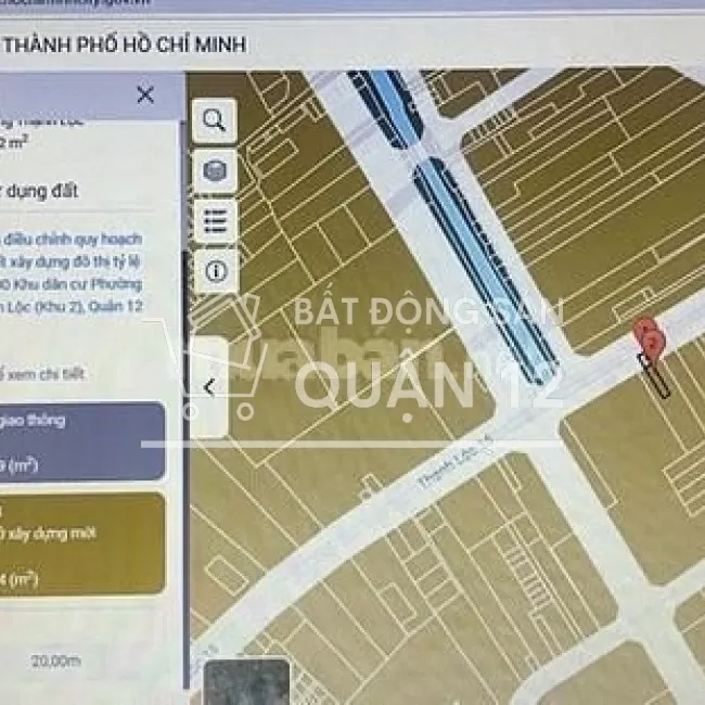 Bán đất Mặt Tiền thổ cư tại số 200 Thạnh Lộc 16 - Quận 12 TP.HCM.