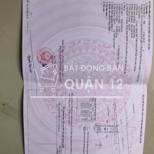 Cần bán gấp nhà mặt tiền đường 551 phường hiệp thành, quận12