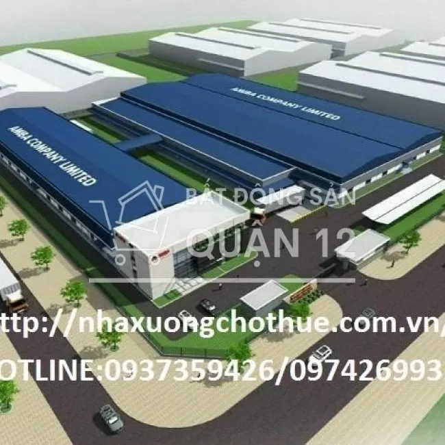 Cho thuê nhà xưởng quốc lộ 1A , quận 12 , DT: 2.200m2