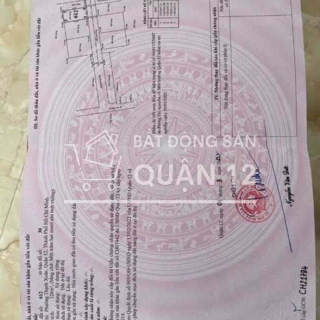 Bán 187m2 đất ,SHR ,Thạnh Xuân 25,P.Thạnh Xuân, Q12,giá :7.9 tỷ