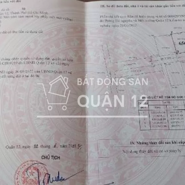 Bán 187m2 đất ,SHR ,Thạnh Xuân 25,P.Thạnh Xuân, Q12,giá :7.9 tỷ