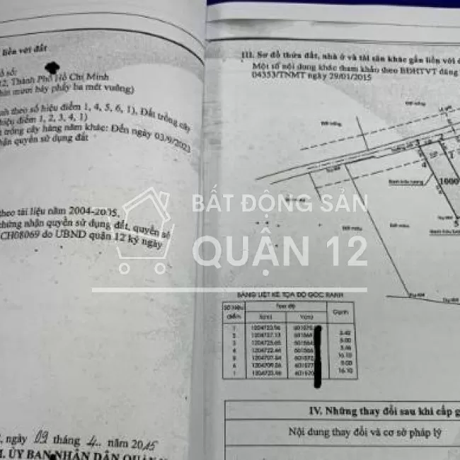 Bán đất SHR Thạnh Xuân 52, Sát THCS Tô Ngọc Vân (5x19,5m) giá 3,45 tỷ.