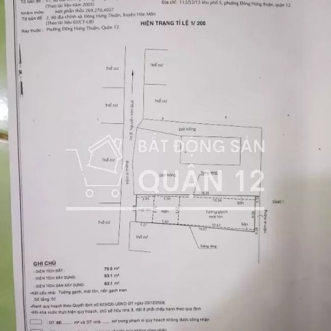 CẦN TIỀN BÁN GẤP NHÀ TRONG HẺM NGUYỄN VĂN QUÁ, QUẬN 12, 4X16M, GIÁ RẺ