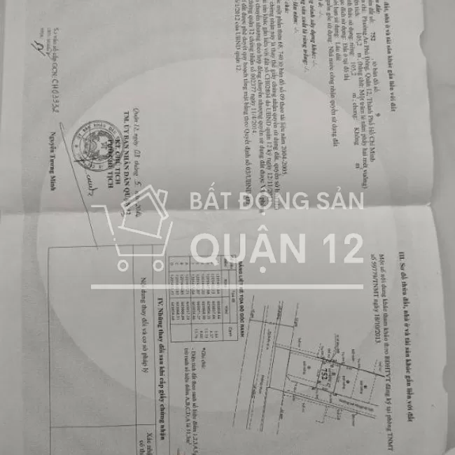 Bán đất tặng nhà ngay trung tâm quận 12 , An Phú Đông , sắt mặt tiền.