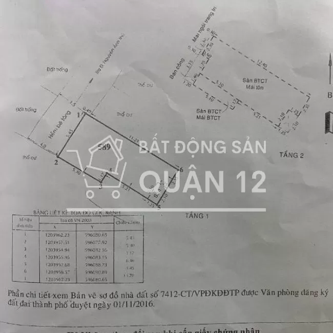 Chính chủ cần bán nhà hẻm cụt Tại P. Hiệp Thành, Quận 12