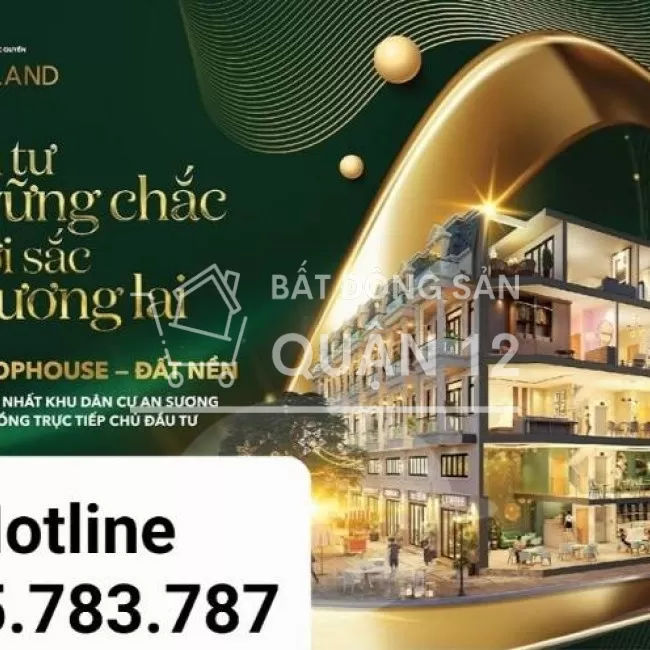 Bán shouphose Phố thương mại Laimian, Q12,  90TR/M2