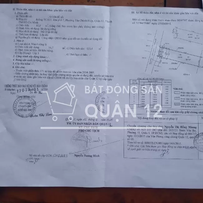 Bán nhà hẻm xe hơi đường Tô Ký Quận 12