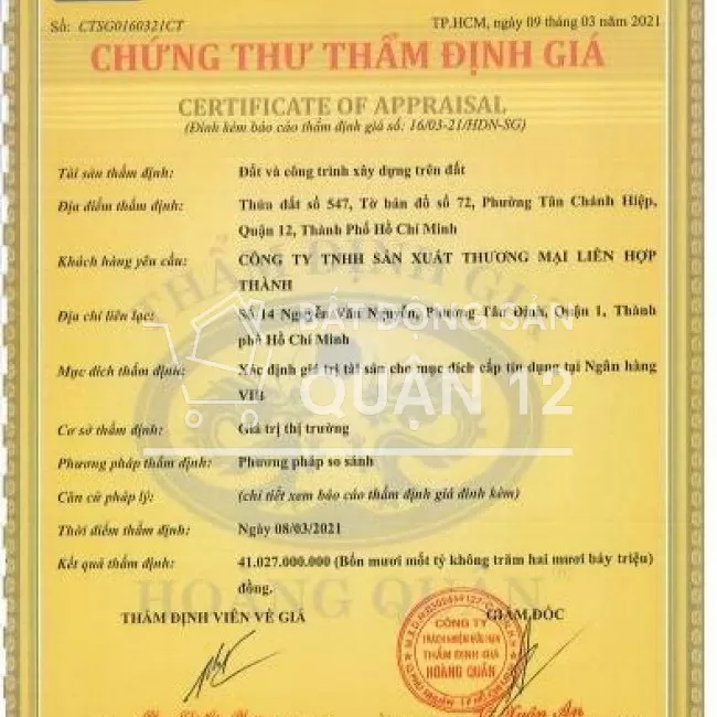 Bán Tòa Nhà Chung Cư gồm 57 Phòng Trọ tại P.Tân Chánh Hiệp, Quận 12