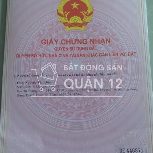 Chính Chủ Cần Bán Gấp Nhà Vị Trí Đẹp Tại Quận 12, Hồ Chí Minh