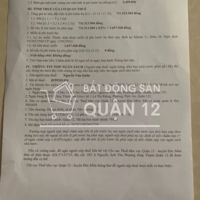 Chính Chủ Cần Bán Gấp Nhà Vị Trí Đẹp Tại Quận 12, Hồ Chí Minh