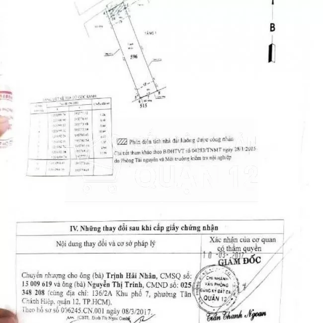 Bán nhà SHR 76m. DT 4x20m. Ở Hiệp Thành Q12.