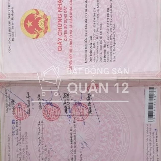 1/xẹc Vườn Lài An Phú Đông Q. 12, cách SB Tân Sơn Nhất Tân Bình 03km