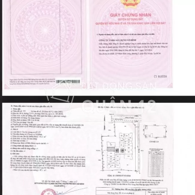 Bán gấp căn chung cư 2 phòng ngủ Q.12