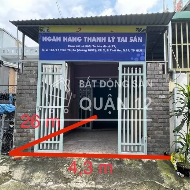 THỚI AN – NGỘP BANK CHÍNH CHỦ BÁN NHÀ 117M2 GIÁ 5 TỶ